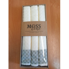 Кухонні рушники Вафельні (ТМ MOSS) GREY бавовна 50х70 (3шт.)  Туреччина