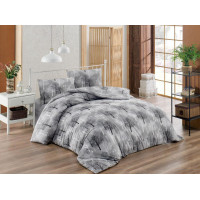 Постільна білизна двоспальна Ранфорс бавовна 180x220 (ТМ ZERON EKO), модель AGAR GRI, Туреччина