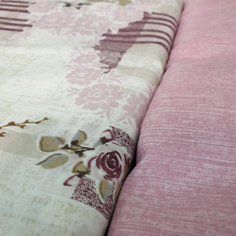 Постільна білизна двоспальна Ранфорс бавовна 180x220 (ТМ ZERON EKO) модель BATIK PUDRA, Туреччина