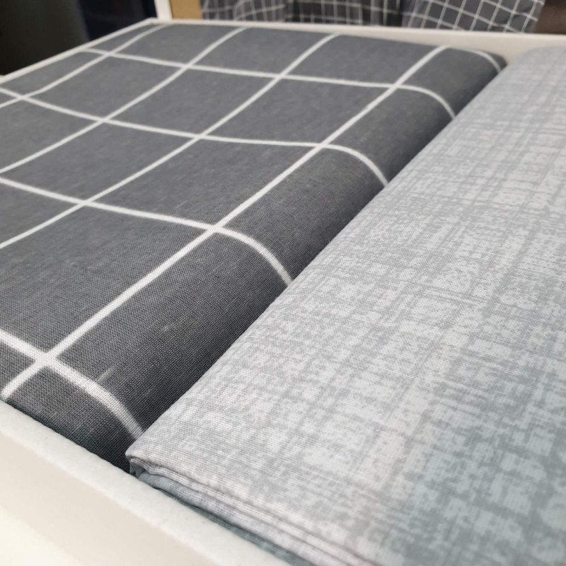 Постільна білизна двоспальна Ранфорс бавовна 180x220 (ТМ ZERON EKO) модель SQUARE V2,Туреччина