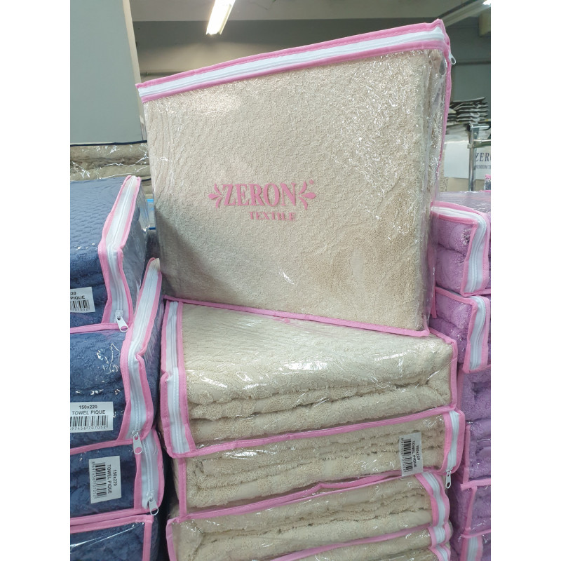 Махрове простирадло бавовна 150х220 (TM Zeron) 470 г/м2 Капучино Туреччина