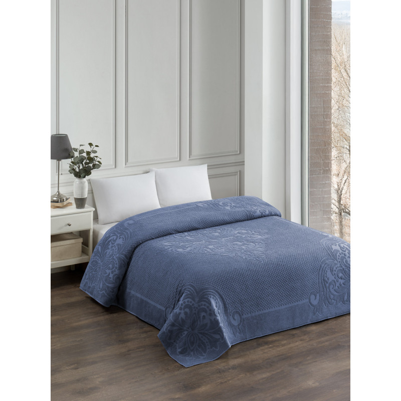 Махрове простирадло бавовна 150х220 (TM Zeron) 470 г/м2 Indigo Туреччина