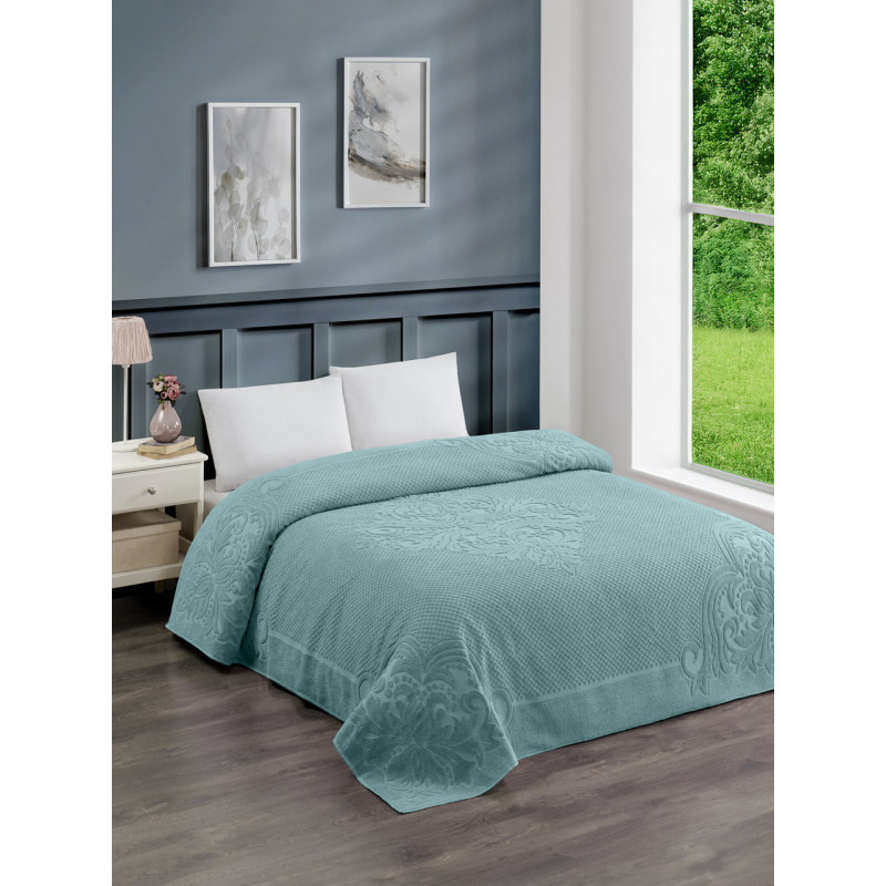 Махрове простирадло бавовна 150х220 (TM Zeron) 470 г/м2 Mint Туреччина