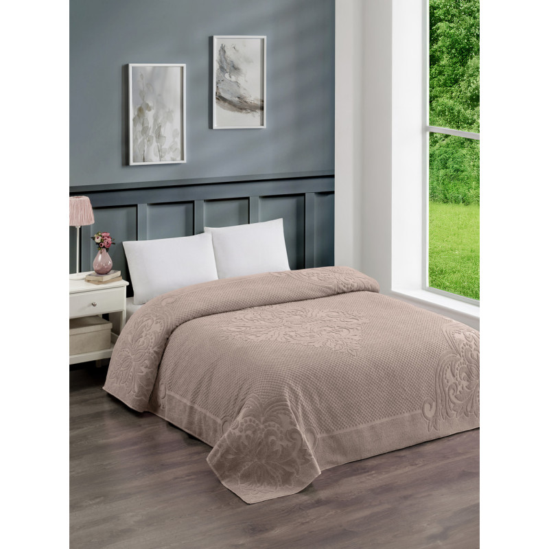Махрове простирадло бавовна 150х220 (TM Zeron) 470 г/м2 Bej Туреччина