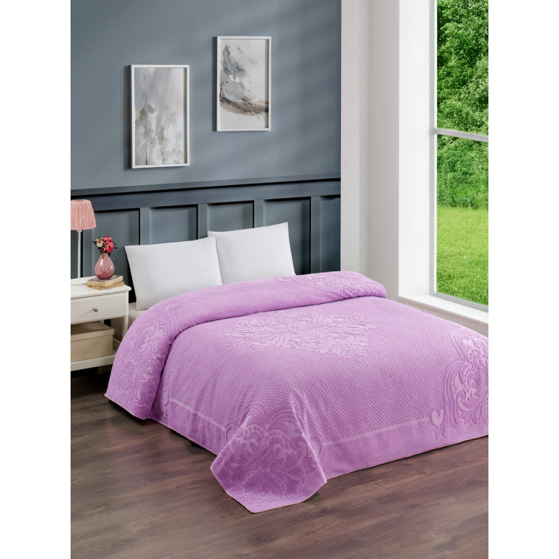 Махрове простирадло бавовна 150х220 (TM Zeron) 470 г/м2 Lila Туреччина