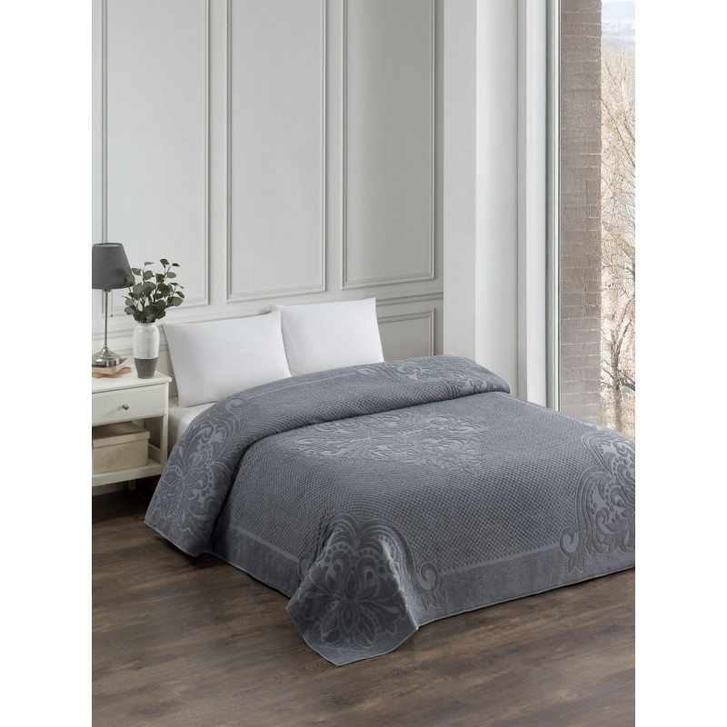 Махрове простирадло бавовна 150х220 (TM Zeron) 470 г/м2 Antrasit Туреччина