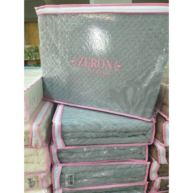 Махрове простирадло бавовна 200х220 (TM Zeron) 470 г/м2 Gri, Туреччина