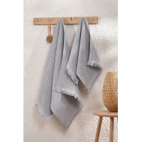 Набір вафельних рушників 50*90 (1 шт.) та 75*150 (1 шт.) щільність 400 г/м2TM ZERON Gri