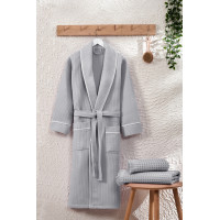 TM Zeron Exclusive вафельний чоловічий халат  Gri    3XL