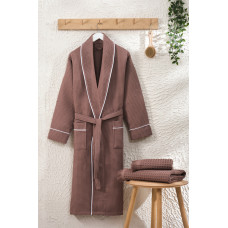 TM Zeron Exclusive вафельний чоловічий халат  Kahve  3XL