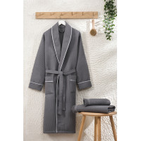 TM Zeron Exclusive вафельний чоловічий халат  Antrasit   XL