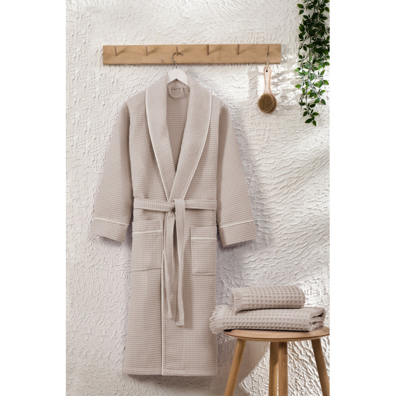 TM Zeron Exclusive вафельний чоловічий халат  Beg   2XL