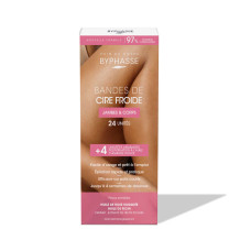 Byphasse Cold Wax Strips Legs & Body For Sensitive Skin (24 Strips + 4 Wipes)
