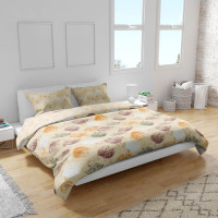 Півтораспальний комплект постільної білизни Home Line "ЛИСТЯ" (бежевий) 184337