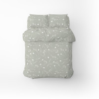 Півтораспальний комплект постільної білизни Home Line "Волошки" (білі на сірому) 174439