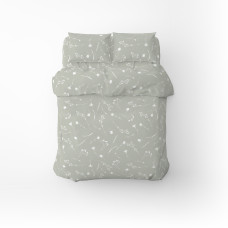 Півтораспальний комплект постільної білизни Home Line "Волошки" (білі на сірому) 174439