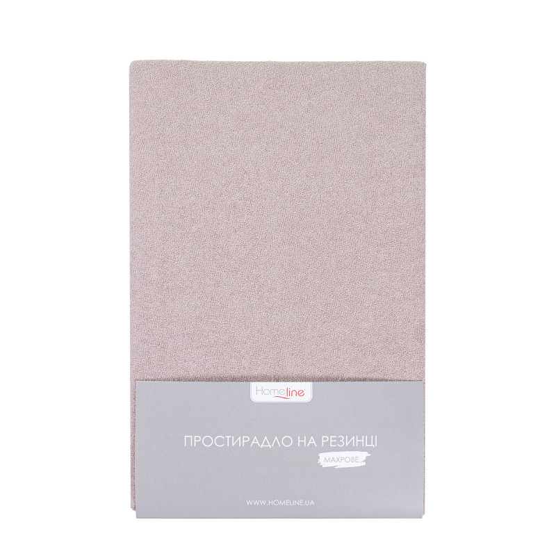 Простирадло махрове на резинці Home Line 140х200см (сіро-рожевий) 174317
