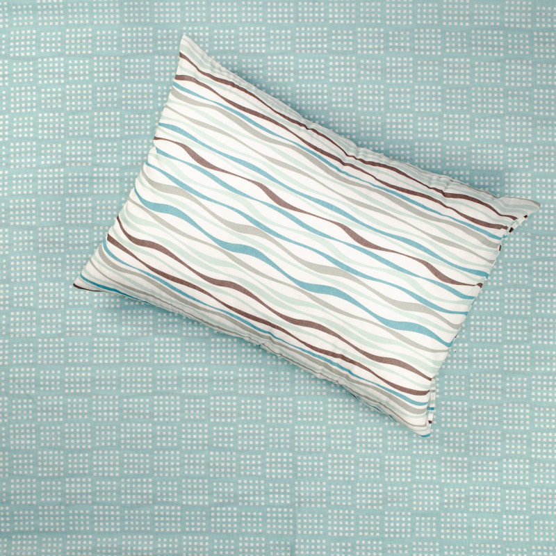 Півтораспальний комплект постільної білизни Home Line "Хвилі, клітинка бірюза" 163847