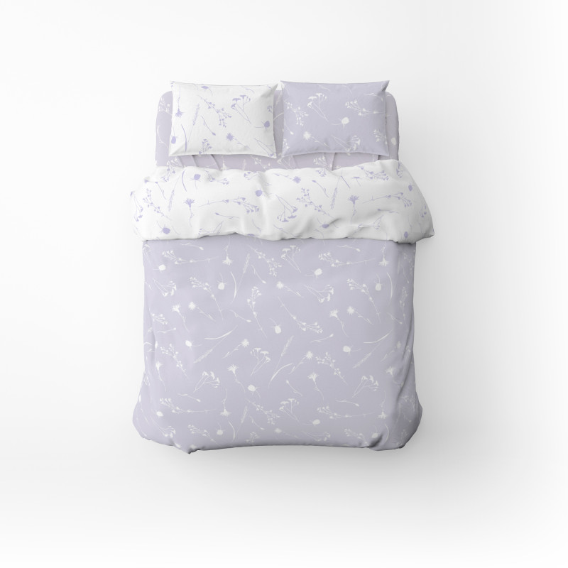 Півтораспальний комплект постільної білизни Home Line "Волошки" (білі та лавандові) 163011