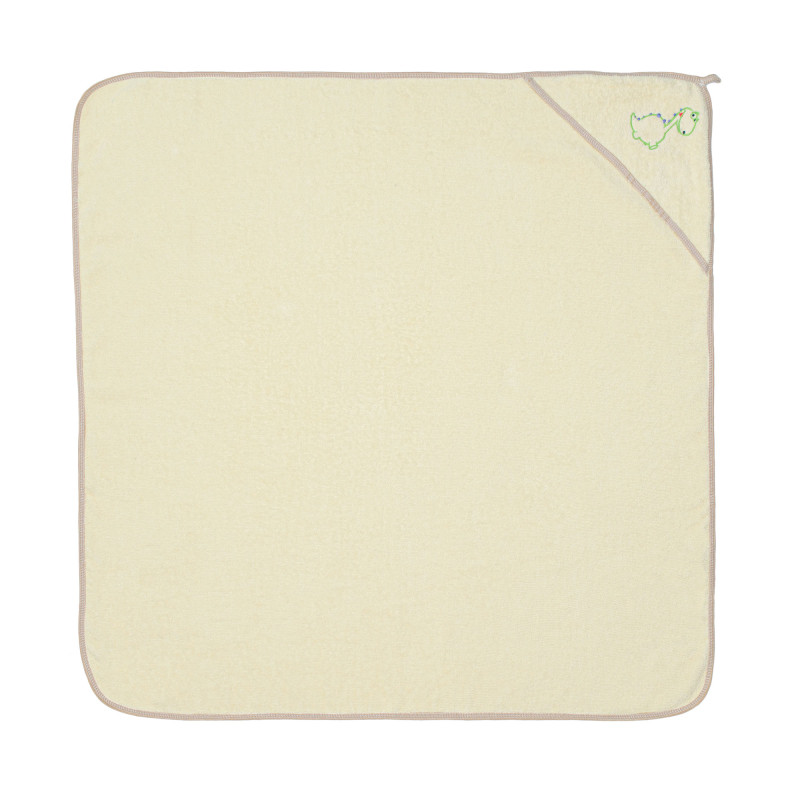 Рушник (куточок) махровий для купання з вишивкою Home Line (бежевий) 90х90см 162829