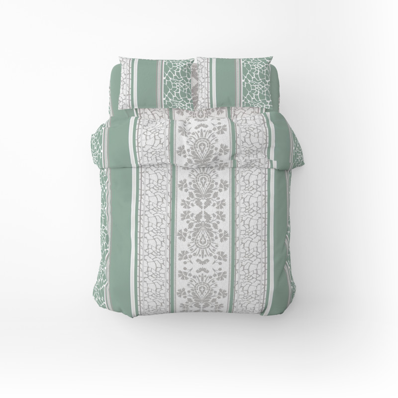 Півтораспальний комплект постільної білизни Home Line "Мармур" (зелений) 162636