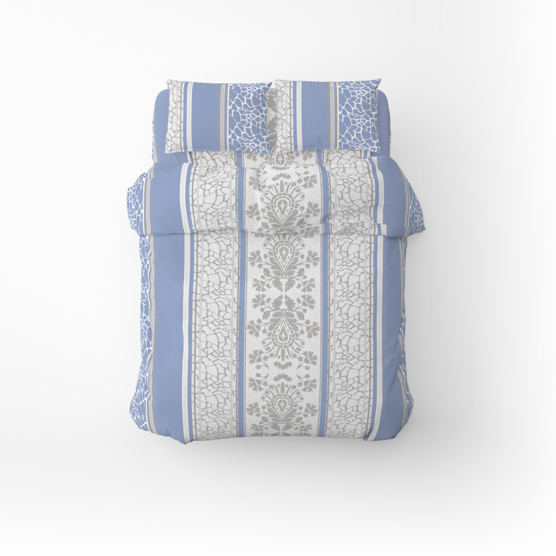 Півтораспальний комплект постільної білизни Home Line "Мармур" (синій) 162634