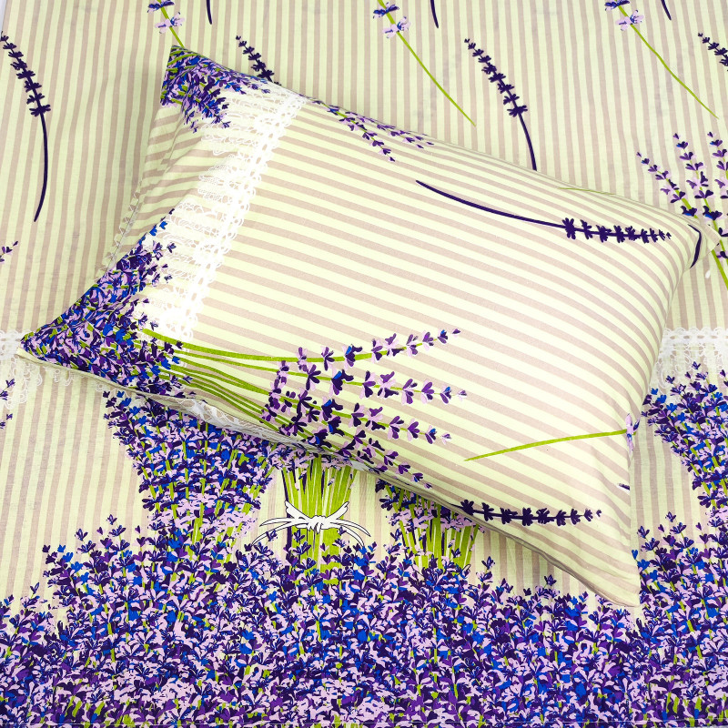 Двоспальний комплект постільної білизни Home Line "Лаванда стрічка" (2 нав 50х70) 162315