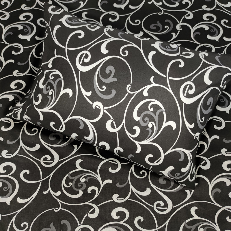 Двоспальний комплект постільної білизни Home Line "Вензель" (чорно-білий) 162233