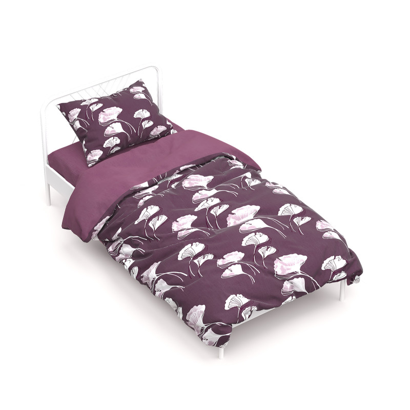 Півтораспальний комплект постільної білизни Home Line "Гінго білоба" (ліловий) 50х70см (2шт.) 161417