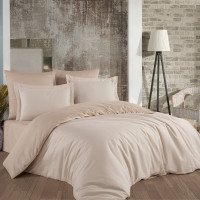 Євро комплект постільної білизни "Ozler home" (кремово-бежевий) 159670