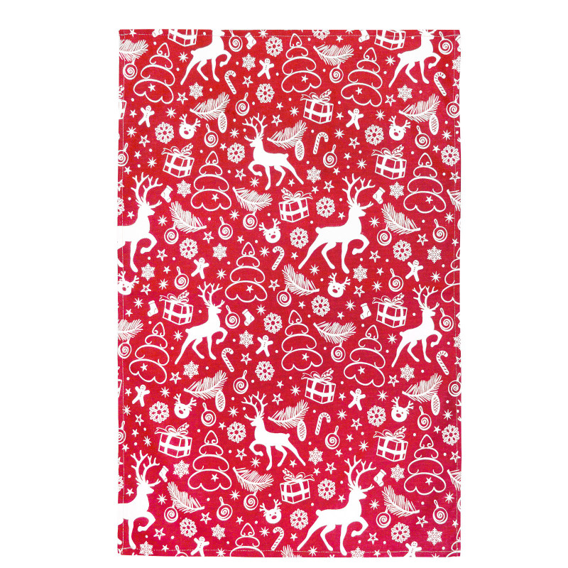 Рушник кухонний "Новий рік" (червоний) 40х60см 159218