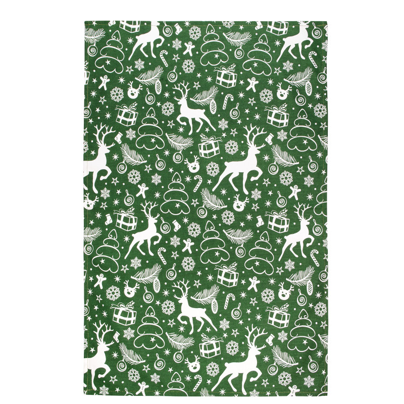 Рушник кухонний "Новий рік" (зелений) 40х60см 159217