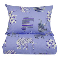 Півтораспальний комплект постільної білизни Home Line "Слони" (бузковий) 50х70см (2 шт.) 156315