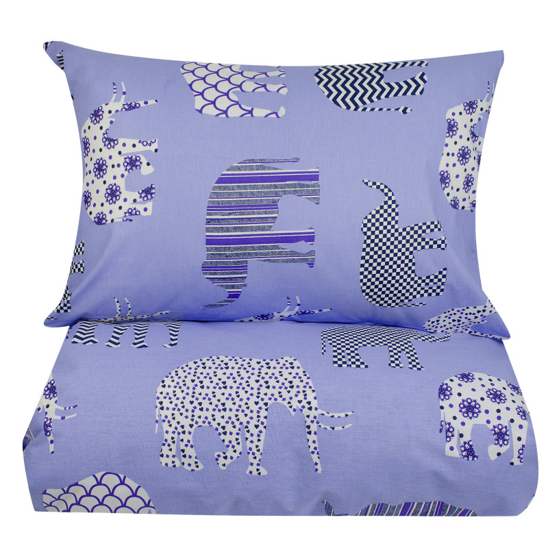 Півтораспальний комплект постільної білизни Home Line "Слони" (бузковий) 50х70см (2 шт.) 156315