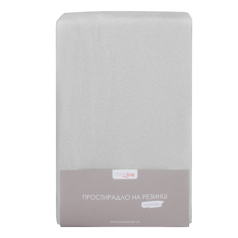 Простирадло махрове на резинці Home Line (світло-сіре) 180х200х20см 155245