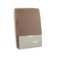 Простирадло трикотажне на резинці (коричневе) 160х200см 150639