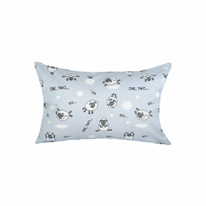 Наволочка бязева дитяча "Ягнята" (сіро-блакитний) 40х60см 169104