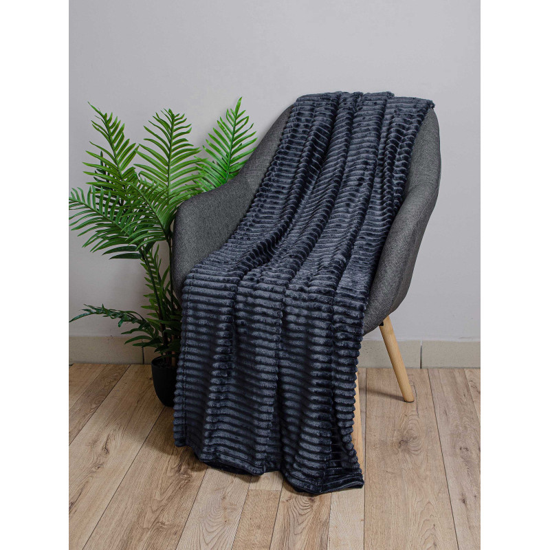 Плед  флісовий Фланель графітовий 200х220 191744