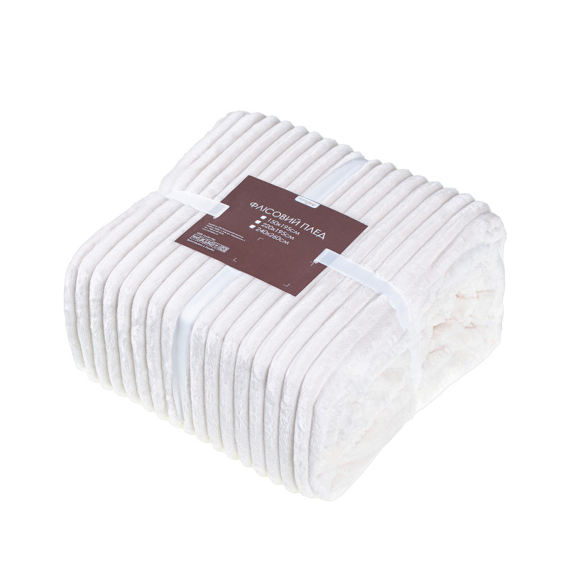 Плед флісовий Фланель молочний 200х220 191742