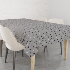Скатертина Home Line "Прогулянка з курчатами" (сірий) 120х150 183919