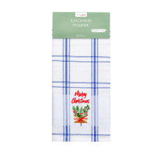 Рушник вафельний Home Line (смужка синя, з вишивкою кошик) 45x70см 180059