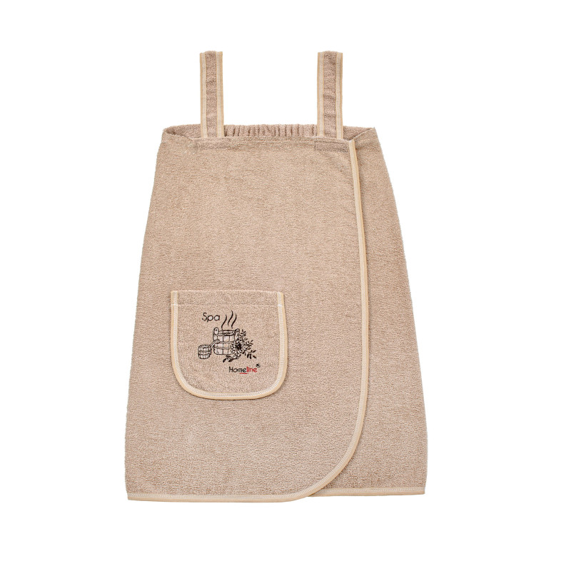 Сарафан махровий Home Line з вишивкою (бежевий) XXL/XXXL в сумці 178925