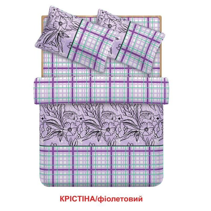 Сімейний комплект постільної білизни Home Line "Крістіна" (фіолетовий) 95686