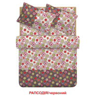 Євро комплект постільної білизни Home Line "Рапсодія" (червоний) 95673