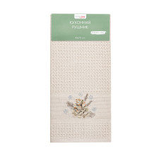 Рушник вафельний Home Line (пісочний колір, з вишивкою шишка) 45x70см 180068