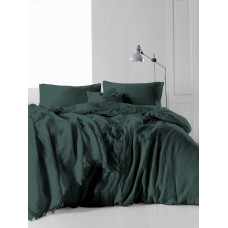 Сімейний комплект постільної білизни Limasso "Snowflake dark green" (зелений) 147921