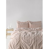 Сімейний комплект постільної білизни Limasso "Tissue lace pristine" з мереживом (рожевий) 147916