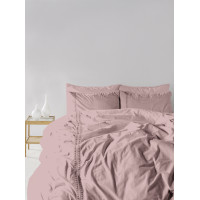 Сімейний комплект постільної білизни Limasso "Tissue lace palemauve" з мереживом (ліловий) 147915