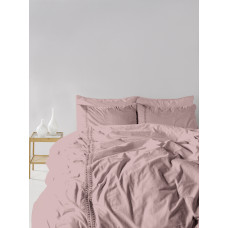 Євро комплект постільної білизни Limasso "Tissue lace palemauve" з мереживом  (ліловий) 147902