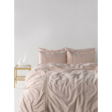 Євро комплект постільної білизни Limasso "Tissue lace pristine" з мереживом (рожевий) 147900